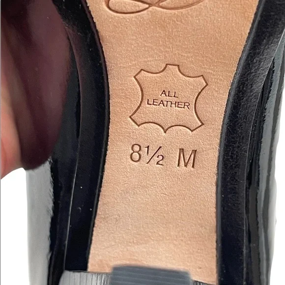 DELMAN black patent leather Bonnie heels size 8.5M - Picture 9 of 10